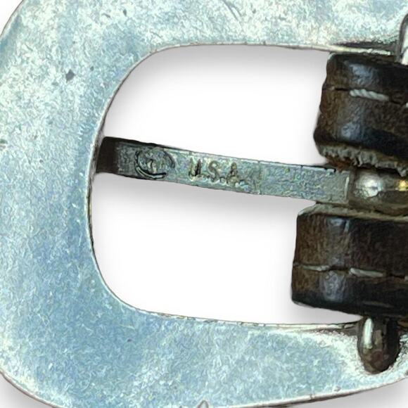 Western Concho Belt Women Leather Metal Medallions Woven Fabric Distressed Sz 30 main image 8